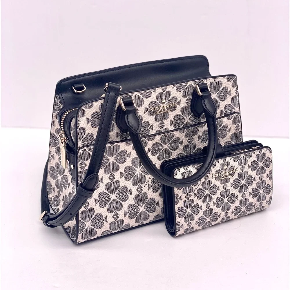 Kate Spade Signature Spade Flower Small Satchel Crossbody and Wallet Set